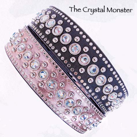Crystal Monster western style dog collar