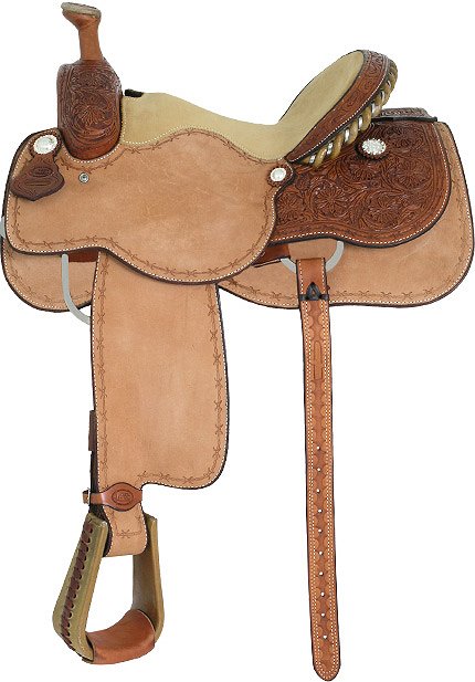 Cactus Team Roper Saddle with Barbed Wire Border Tooling